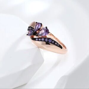 NEW Rose Gold Amethyst 2 Tone Ring